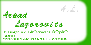 arpad lazorovits business card